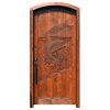 fish theme carved wood door