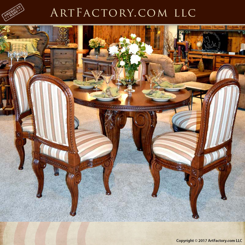 Carved Cherry Wood Dining Table