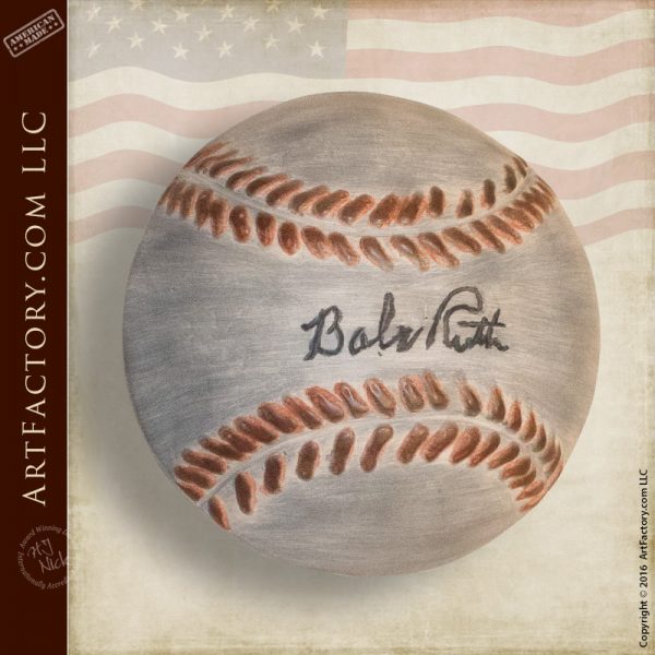 Babe Ruth Custom Door Pull Baseball With Facsimile Signature