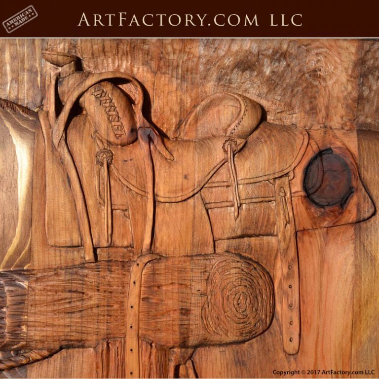 Hand Carved Horse Door: Western Style With Decorative Sidelights