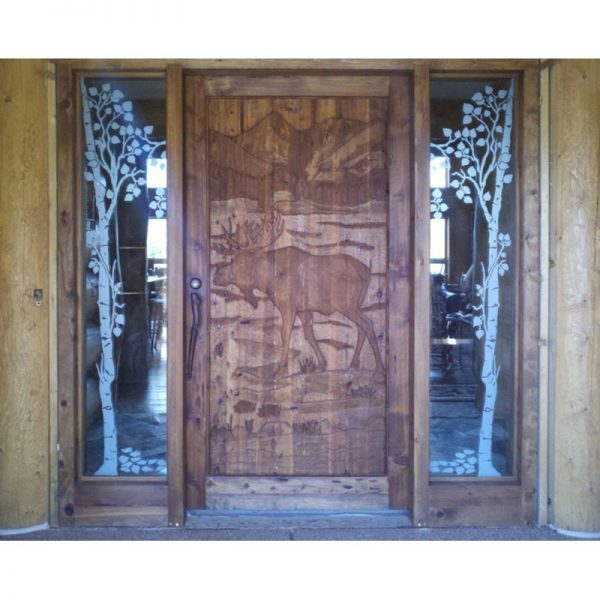 hand carved exterior door