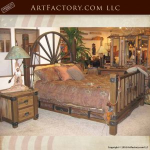 western style wagon wheel bed