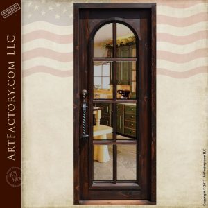 arched glass panel French door