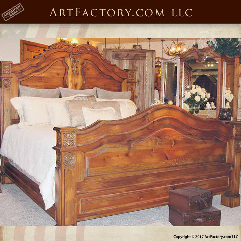 French style hand carved king bed and bedroom furniture set