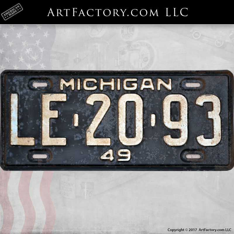 Michigan License Plate 1949: Vintage Collectible Automobilia