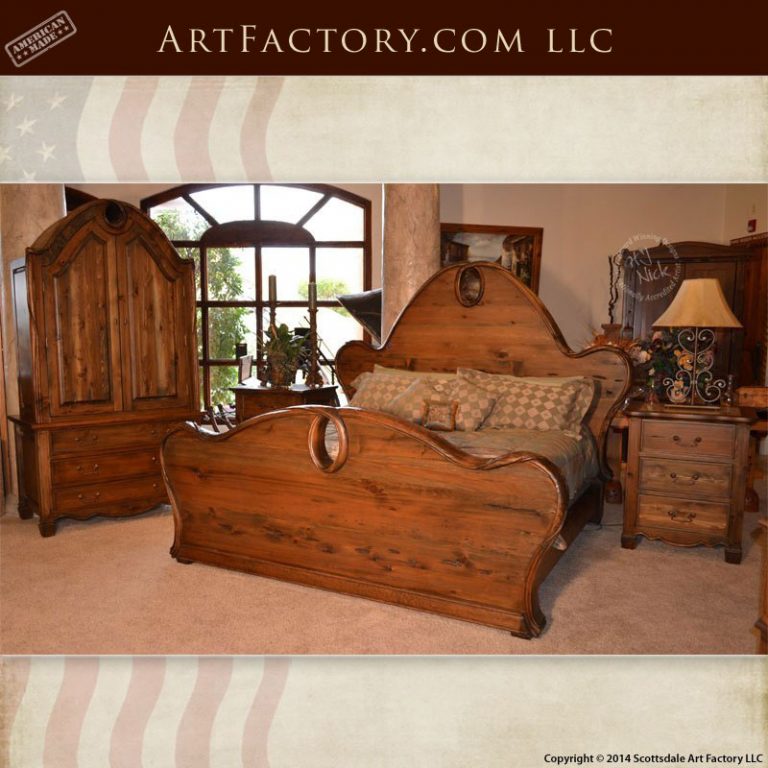 Art Nouveau Style King Bed Matching Armoire And Nightstands Available