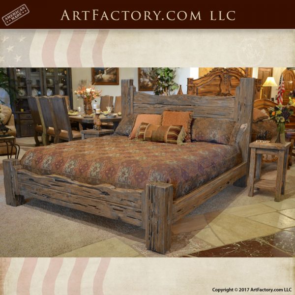 rustic king bed