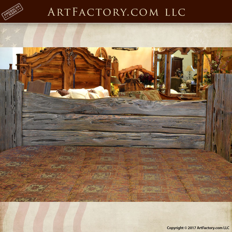 rustic king bed