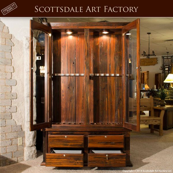 Custom Gun Cabinet | Hand Built Solid Wood Cabinets