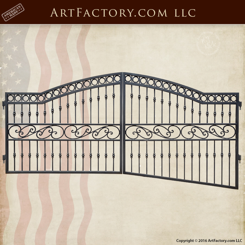 Wrought Iron Driveway Gate Gate Custom Fit To Ground Slope High End