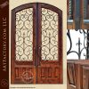 French ironwork wooden double gate