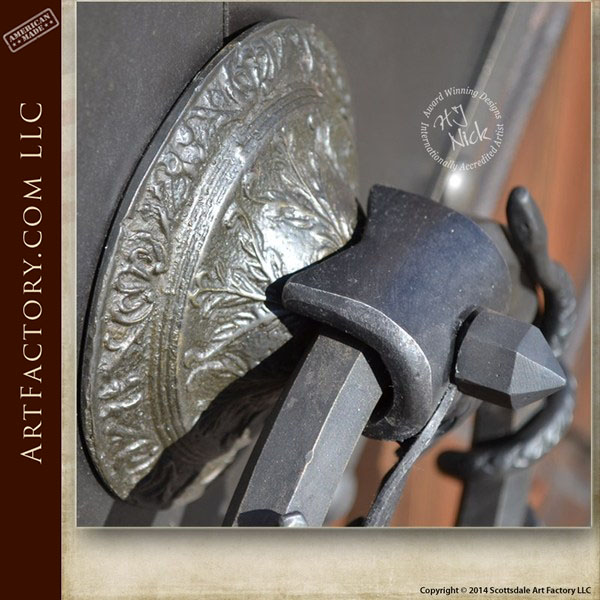 Custom Bird Door Knocker: Fine Art Wrought Iron Craftsman Hardware