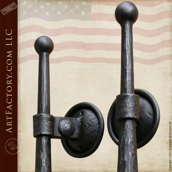 Medieval Style Castle Door Handles: Solid Hand Forged Iron