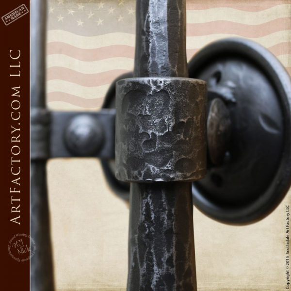 Medieval Style Castle Door Handles: Solid Hand Forged Iron