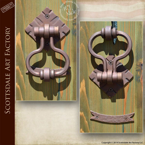Custom Bird Door Knocker: Fine Art Wrought Iron Craftsman Hardware