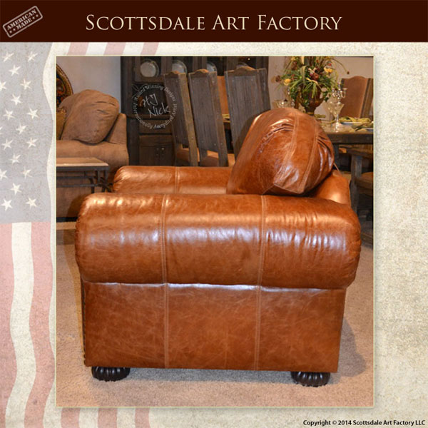 Traditional Custom Leather Sofa And Chair Set - Custom Epidermis Hide ...