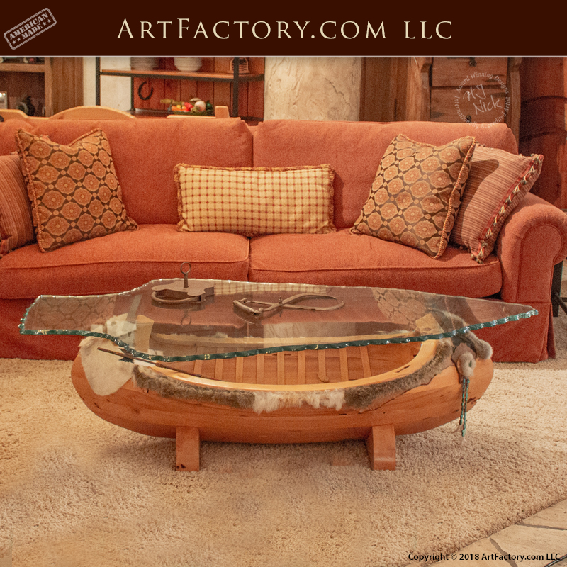 Arapaho Canoe Inspired Coffee Table Fine Art Designs By H.J. Nick