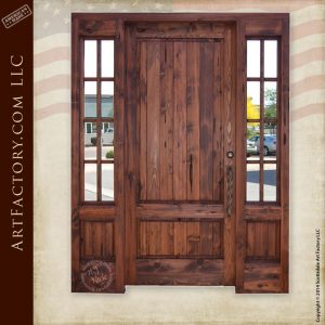 Custom Handmade Front Door: With Sidelights And Triangular Transom