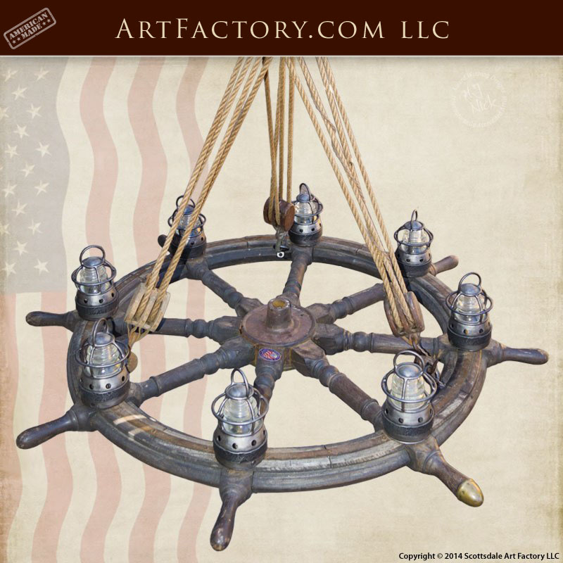 genuine ship wheel chandelier