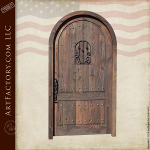 arched wooden castle door