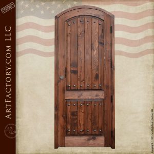 Custom Eyebrow Arched Front Door: With Blacksmith Forged Hardware