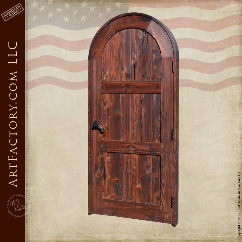 full arched wood panel door
