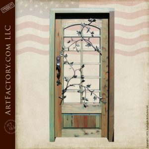 French paned glass wooden door