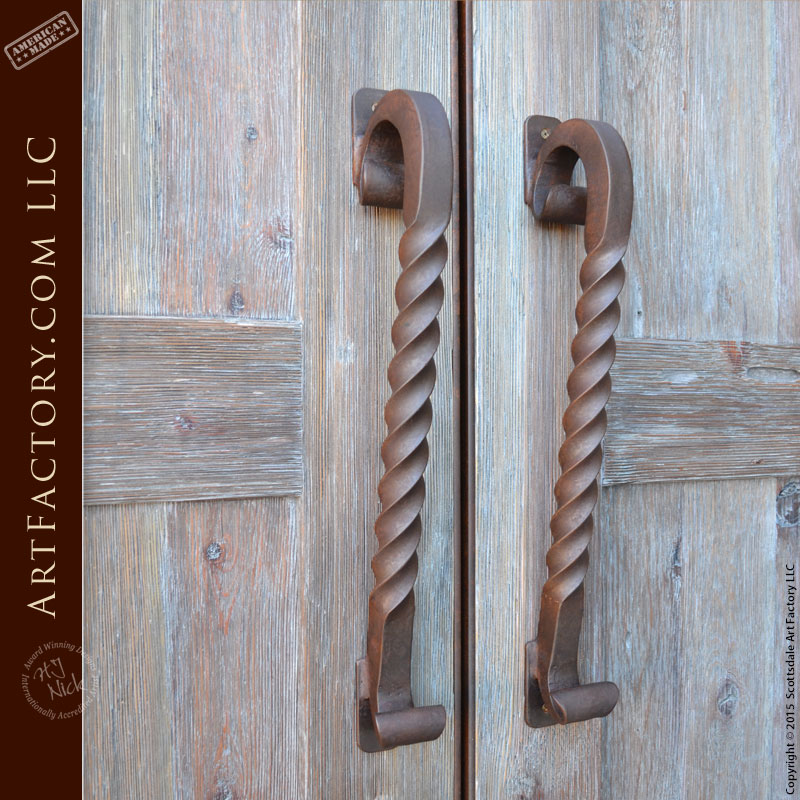 wrought iron twist door handles