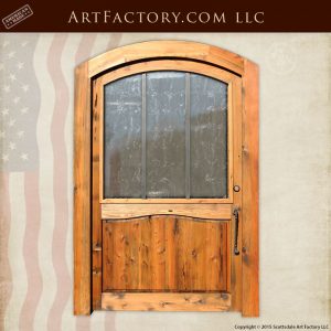 eyebrow arched glass panel door