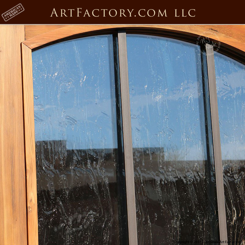 eyebrow arched glass panel door