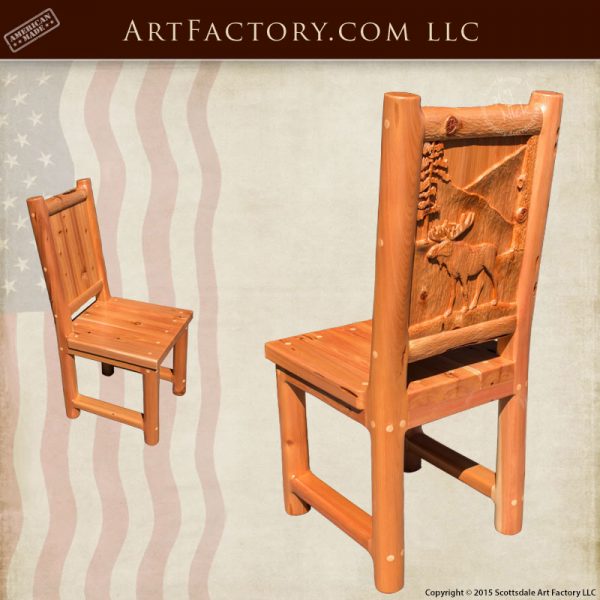 moose hand carved dining chairs
