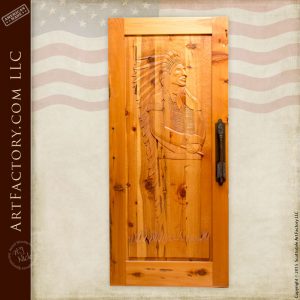 Chief Joseph hand carved door