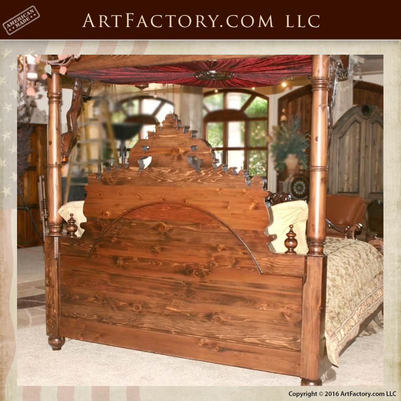 Victorian Canopy Bed Solid Wood Handcrafted With Fine Art Carvings