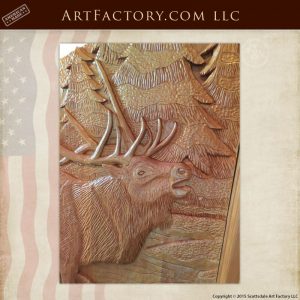 elk hand carved front door