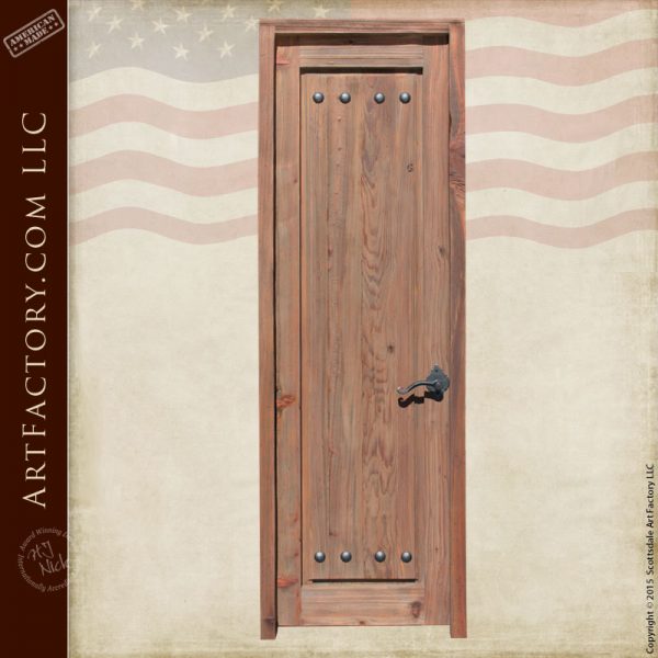 weathered raised grain wood door