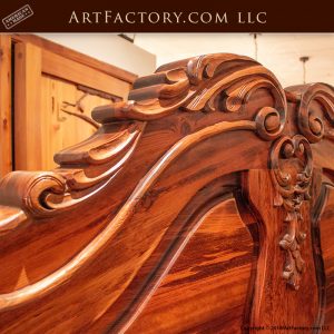 French style hand carved king bed