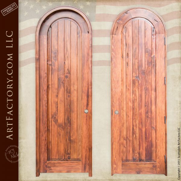 solid wood arched door