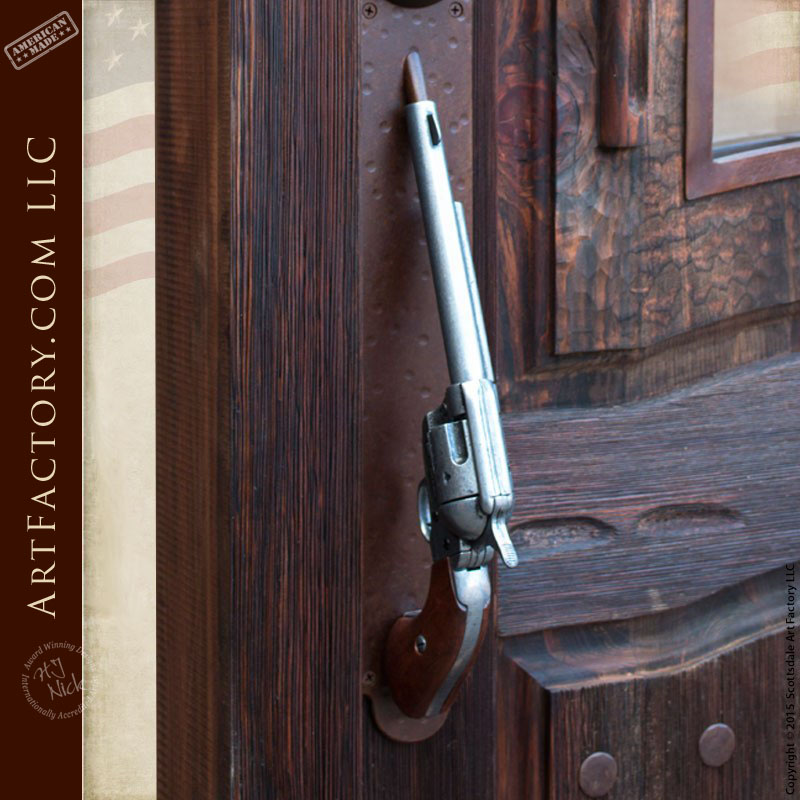 old west inspired wooden door