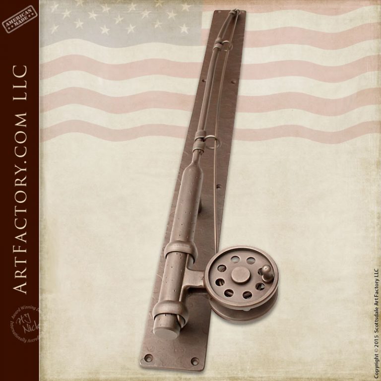 Fly Fishing Custom Door Handle Solid Hand Iron