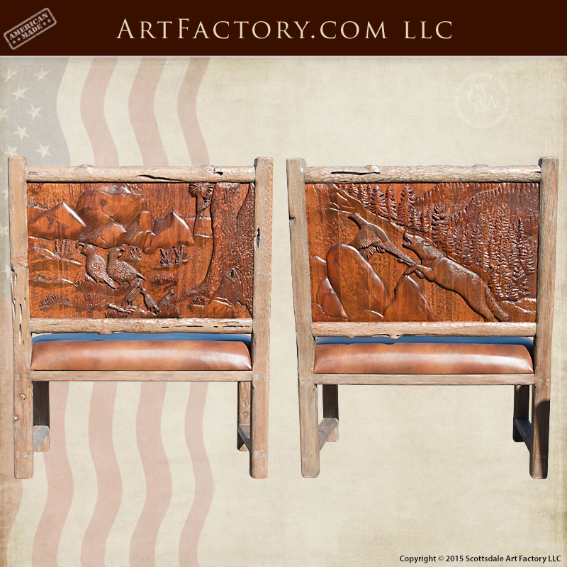 hand carved dining benches