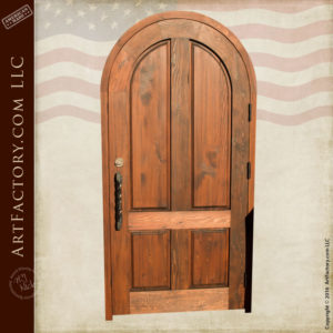 Arched Entry Door With Iron Dragon Knocker - Custom Doors