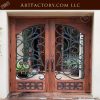 Renaissance Style Wrought Iron & Wood Entrance Gate