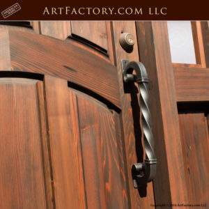 wood door with arched panels