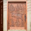 custom moose hand carved door