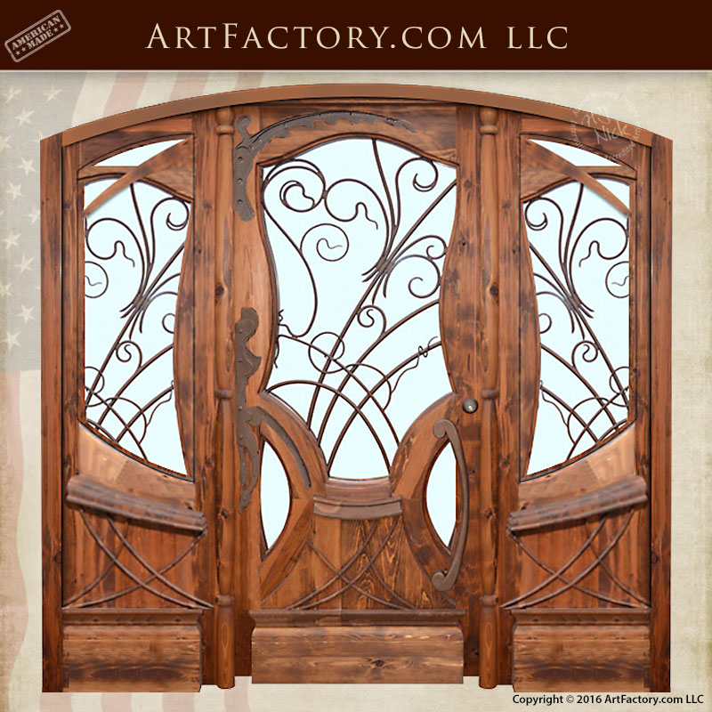 Jules Lavirotte inspired hand carved wood doors