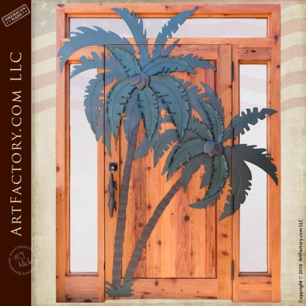 palm tree theme custom door
