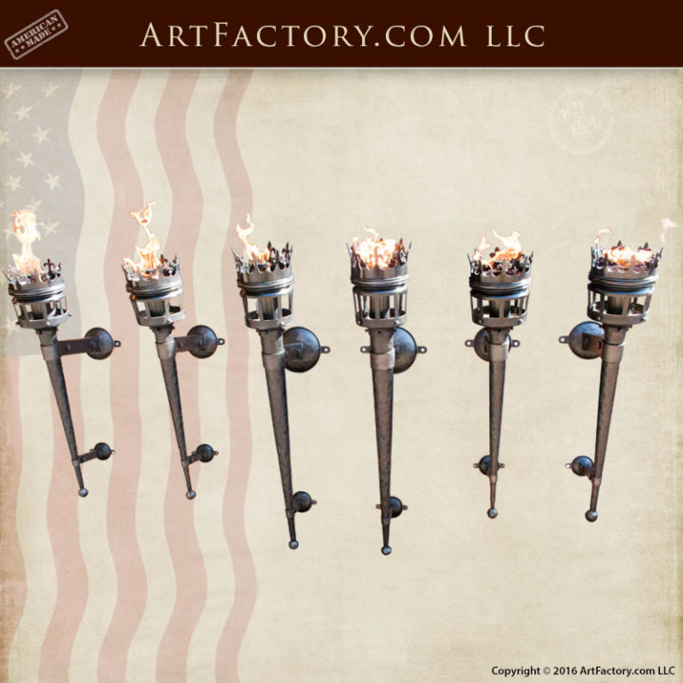 Custom Medieval Wall Torch Sconce Hand Wrought Iron