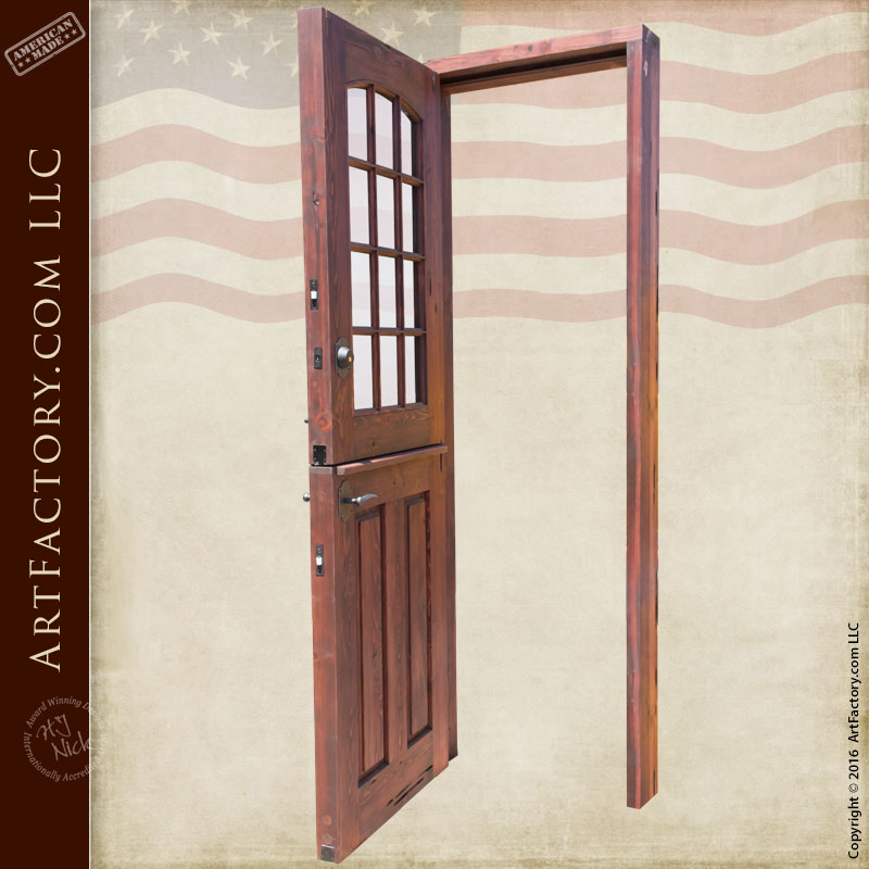 Custom Colonial Style Dutch Door Solid Wood and 12 Pane Glass