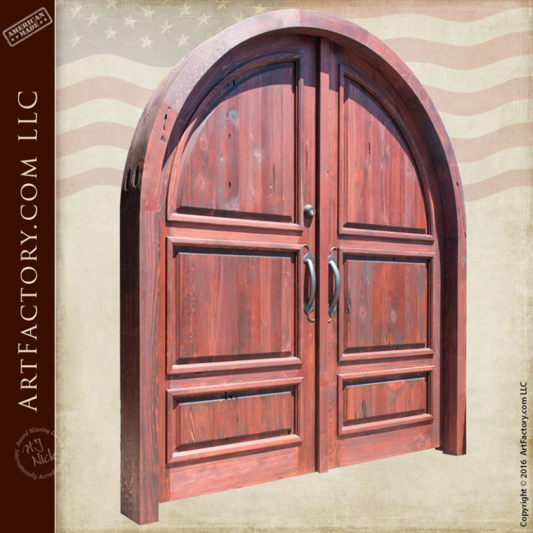 Arched Segovia Double Doors: Custom Solid Wood Entryway
