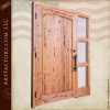 wooden door with sidelight